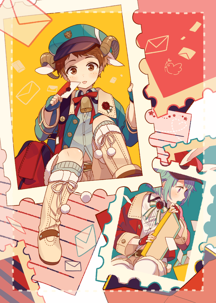 shino hajime and tenma mitsuru (ensemble stars!) drawn by 4_(nakajima4423)