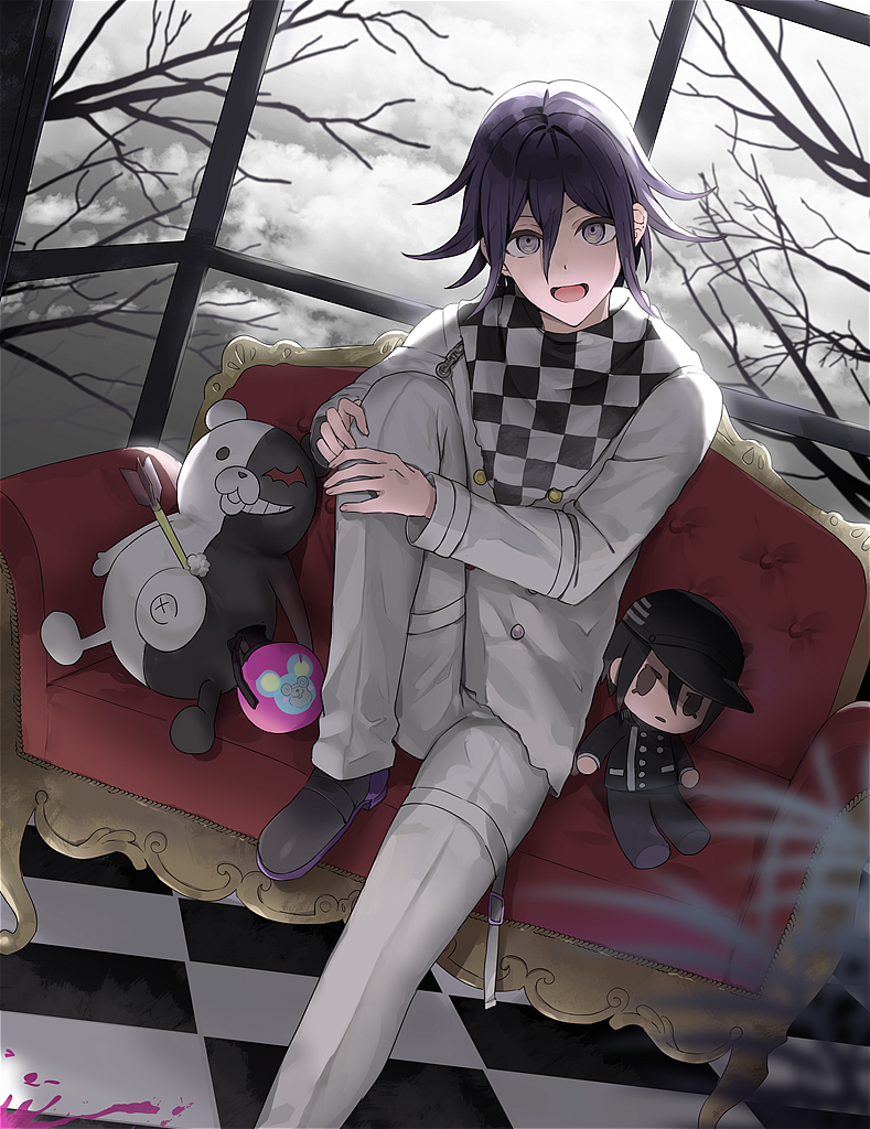 oma kokichi, saihara shuichi, and monokuma (danganronpa and 1 more) drawn by suusuke