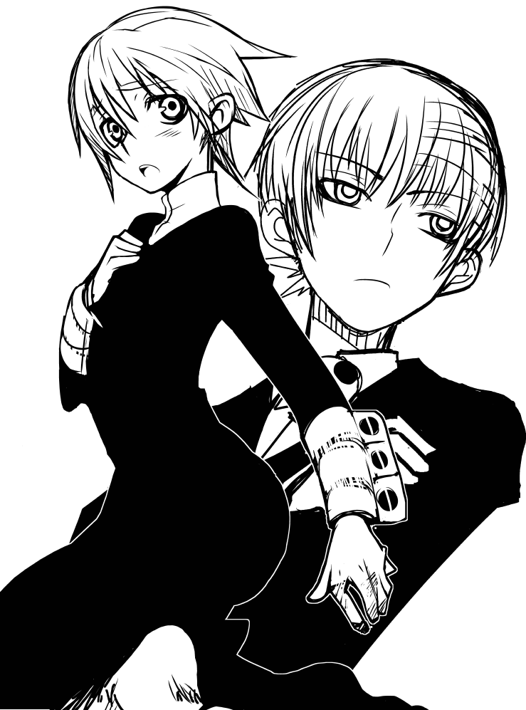 crona and death the kid (soul eater) drawn by imawano_lem