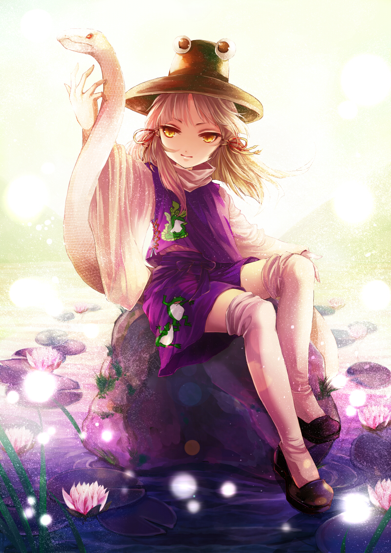 moriya suwako and mishaguji (touhou) drawn by awa_toka