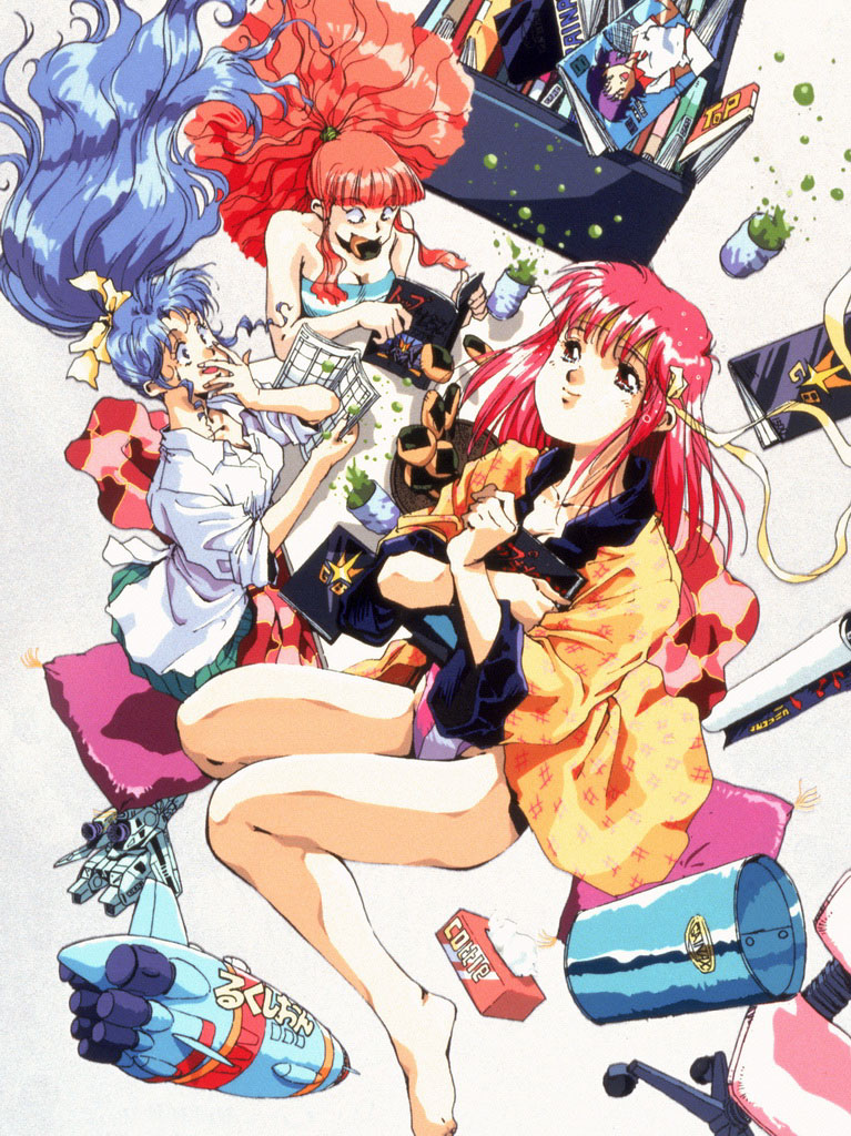 takaya noriko, jung freud, and amano kazumi (top wo nerae!) drawn by mikimoto_haruhiko