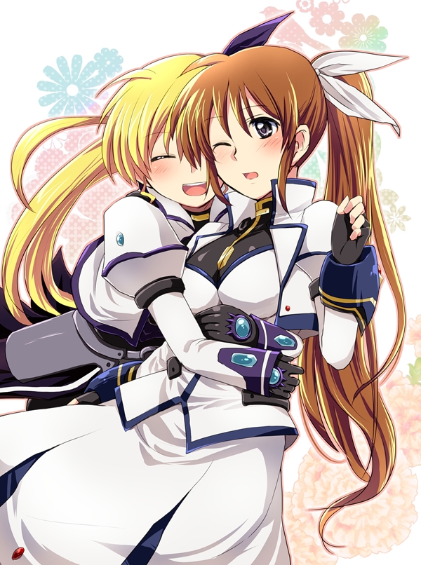 takamachi nanoha and vivio (lyrical nanoha and 1 more) drawn by nagashiro_rouge