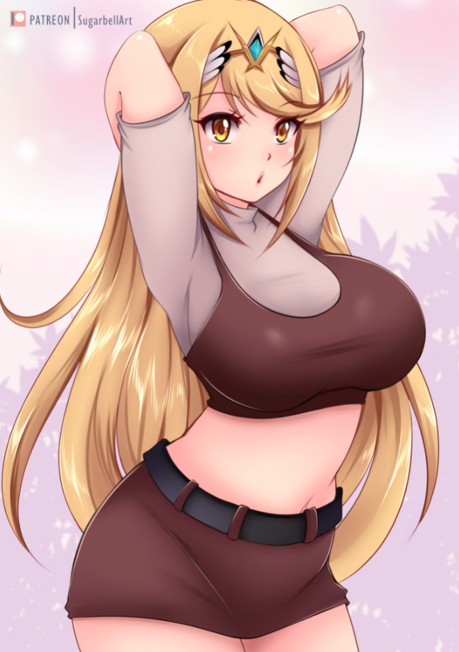 mythra (xenoblade chronicles and 1 more) drawn by sugarbell