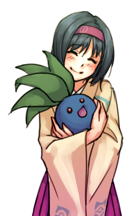 erika and oddish (pokemon and 1 more) drawn by monorus