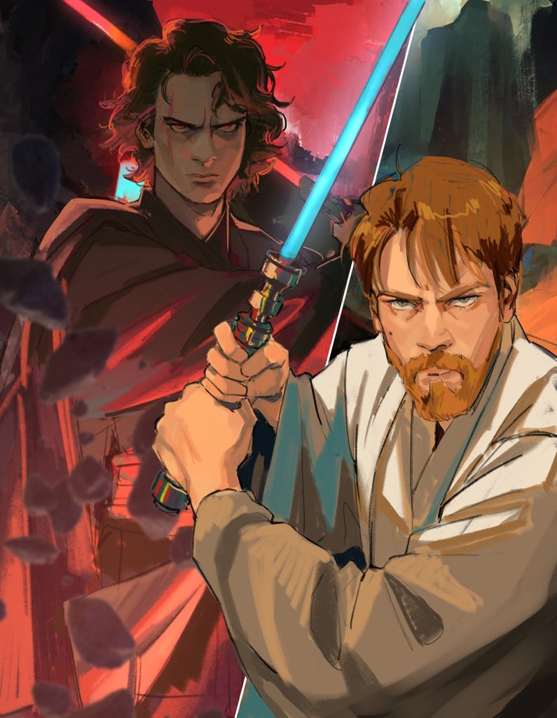 obi-wan kenobi and anakin skywalker (star wars and 1 more) drawn by thisuserisalive