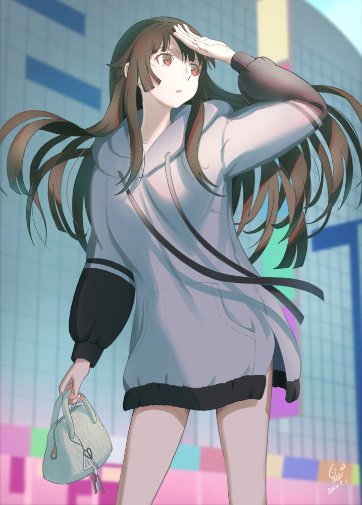 senjougahara hitagi (monogatari) drawn by huumoon