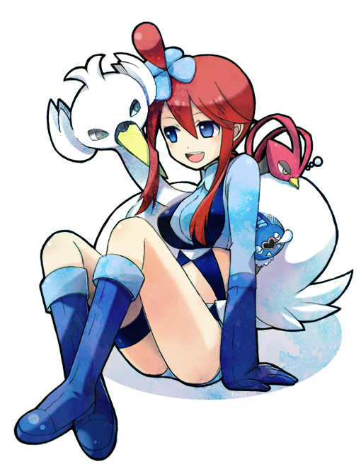 skyla, swanna, swoobat, and unfezant (pokemon and 1 more) drawn by hirako