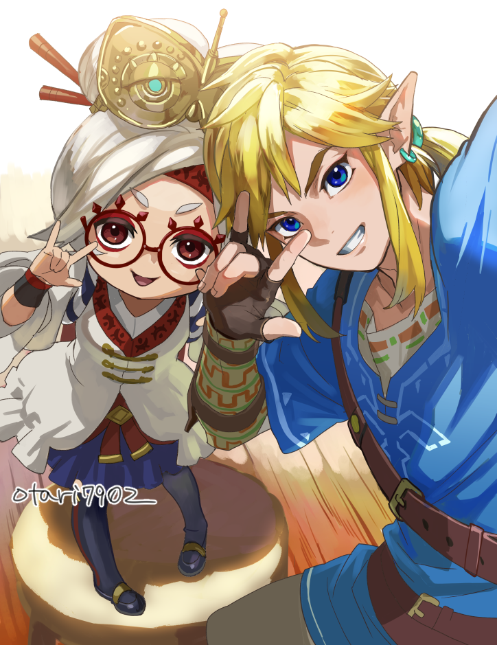 link and purah (the legend of zelda and 1 more) drawn by indesign