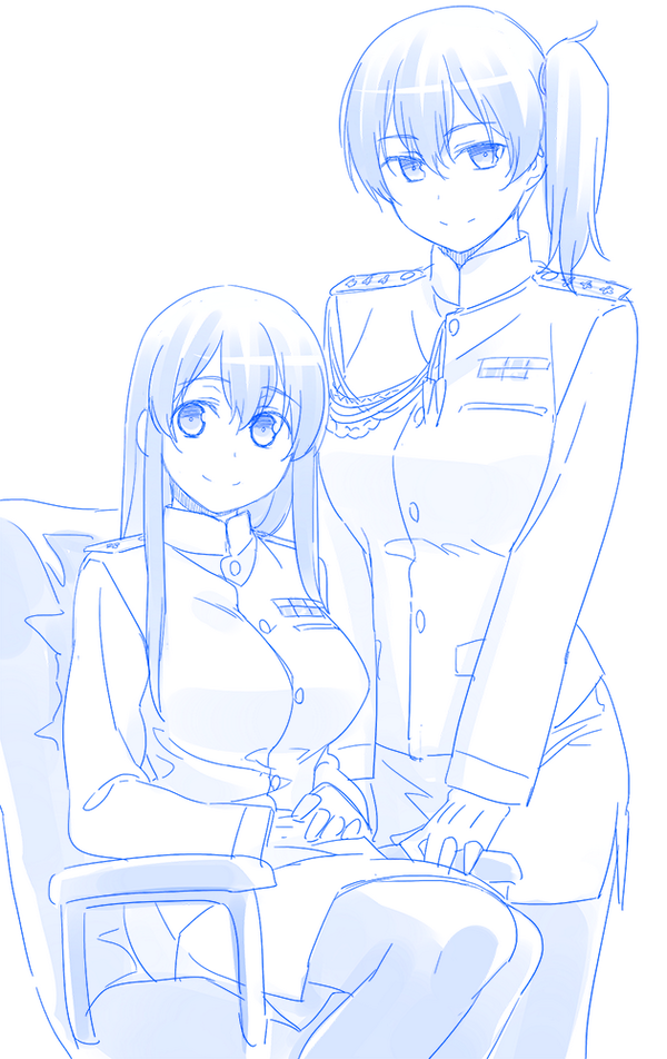 admiral, kaga, and akagi (kantai collection) drawn by himura_kiseki