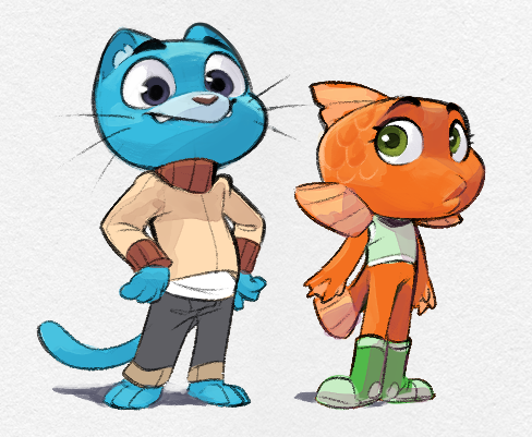 gumball watterson and darwin watterson (the amazing world of gumball) drawn by marc_knelsen