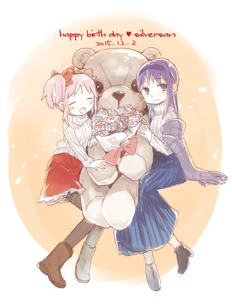 akemi homura and kaname madoka (mahou shoujo madoka magica) drawn by ogi_(sham00)