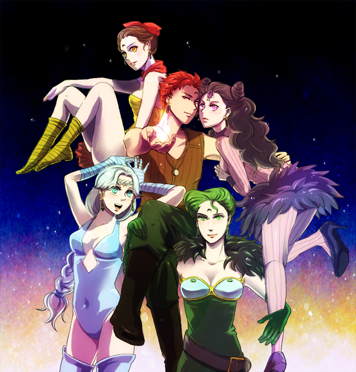 beruche, koan, petz, calaveras, and rubeus (bishoujo senshi sailor moon and 1 more) drawn by rena_(fujico_fujico)