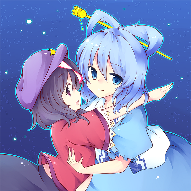 kaku seiga and miyako yoshika (touhou) drawn by tama_(soon32281)