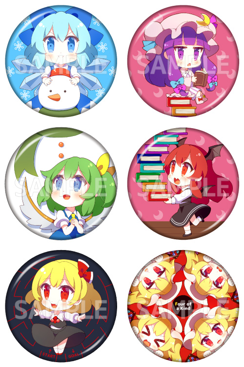 flandre scarlet, cirno, patchouli knowledge, rumia, koakuma, and 1 more (touhou and 1 more) drawn by 60mai