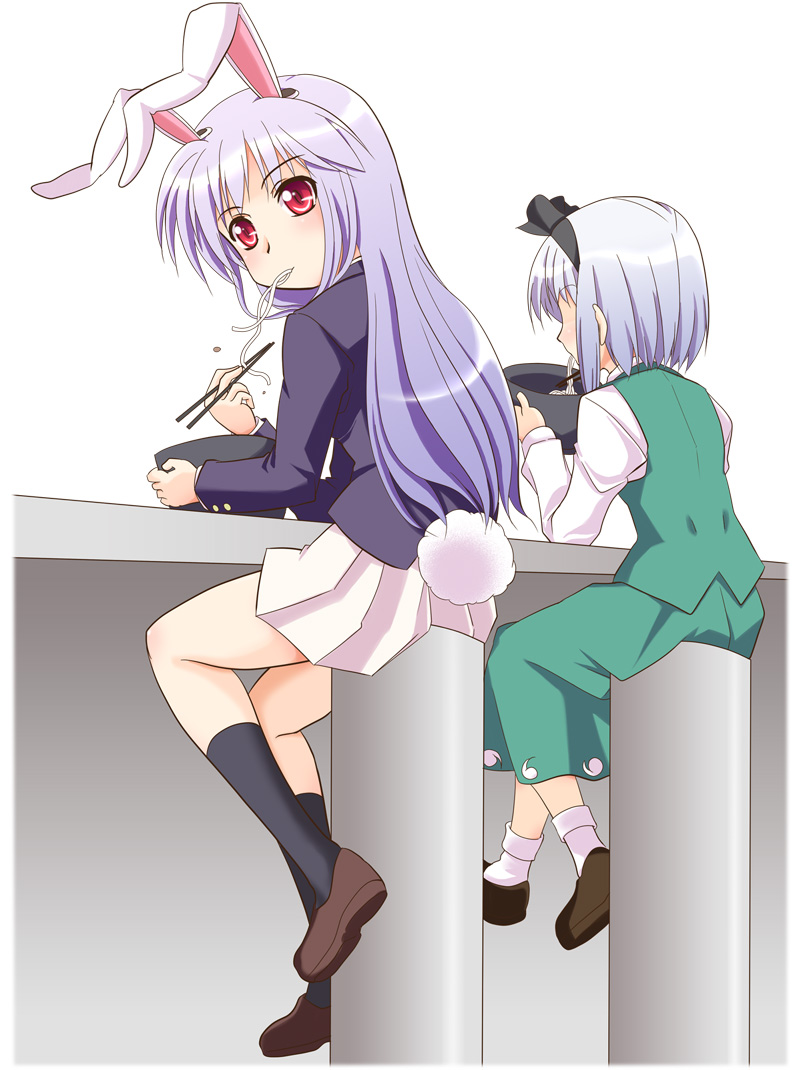konpaku youmu and reisen udongein inaba (touhou) drawn by kairakuen_umenoka