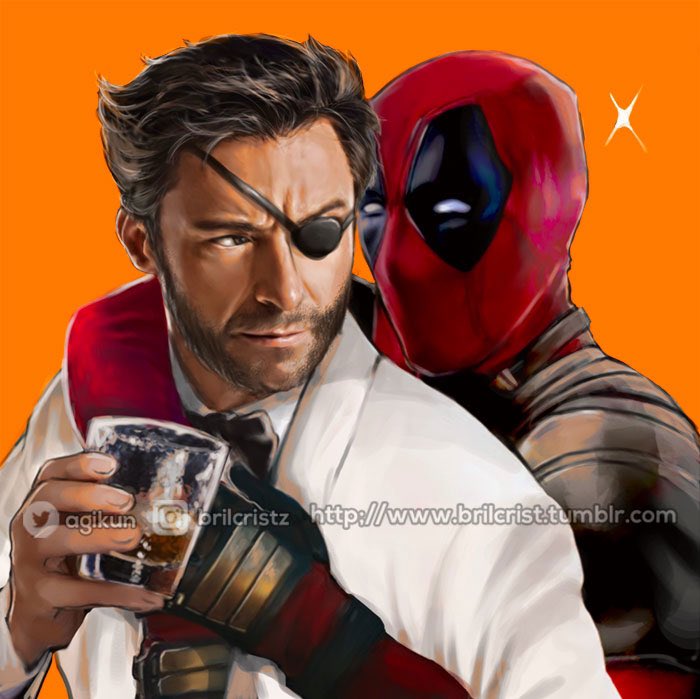 wolverine, deadpool, and patch (marvel and 4 more) drawn by brilcrist