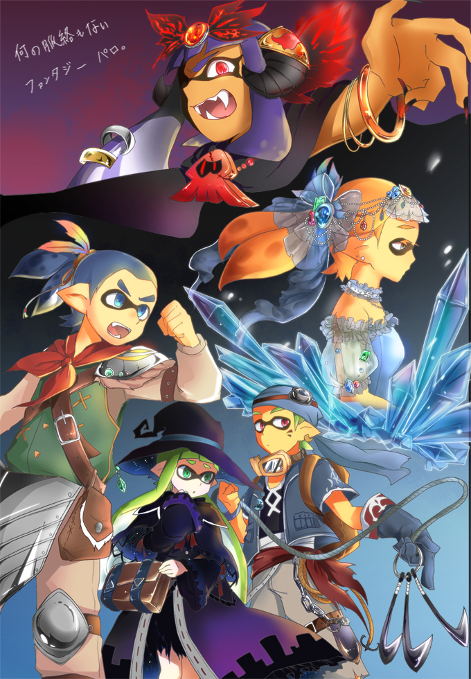 inkling player character, inkling girl, and inkling boy (splatoon and 1 more) drawn by matsuri_(mathuri0606)