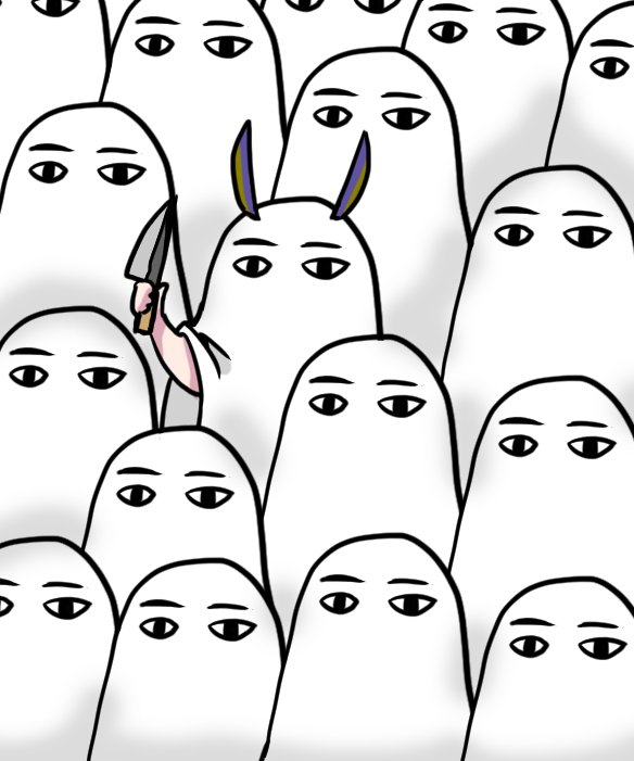 nitocris and medjed (fate and 1 more) drawn by yomogi_(acrylicpaints)