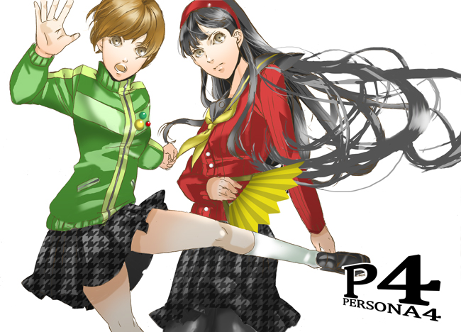 satonaka chie and amagi yukiko (persona and 1 more) drawn by yoshiki_(0508)