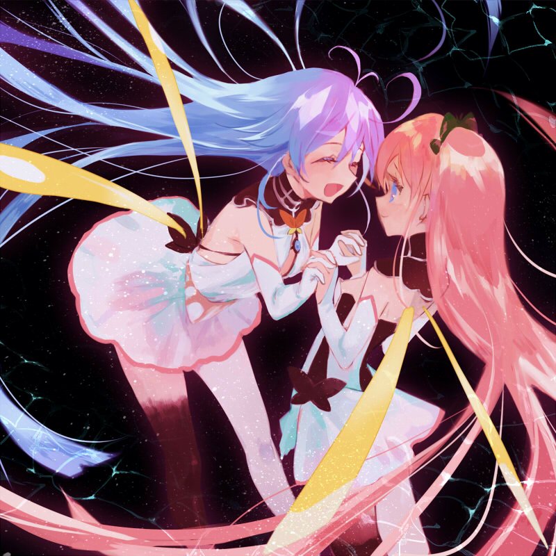 kokomine cocona, papika, pure blade, and pure barrier (flip flappers) drawn by oyatsu_(nemunemu45231)
