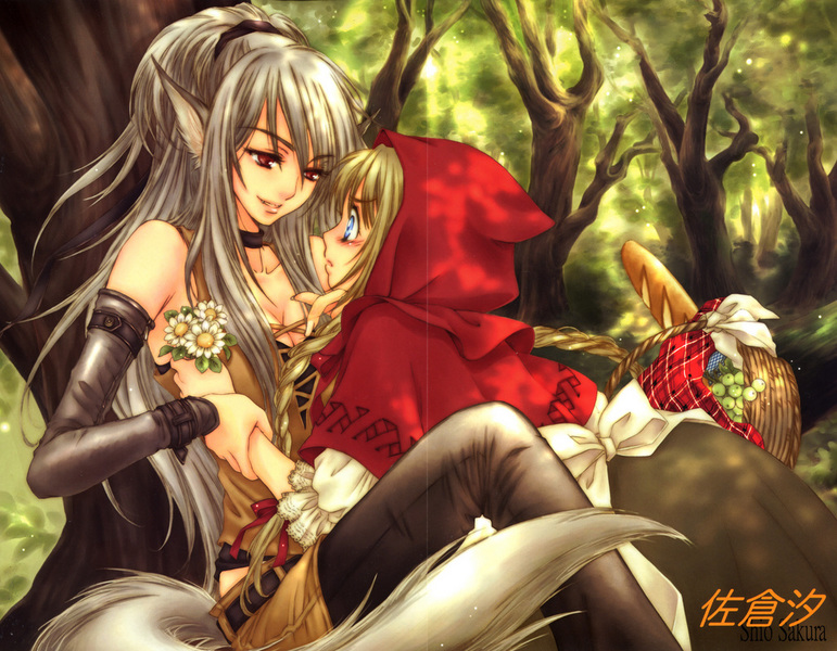 little red riding hood and big bad wolf (little red riding hood) drawn by sakura_shio