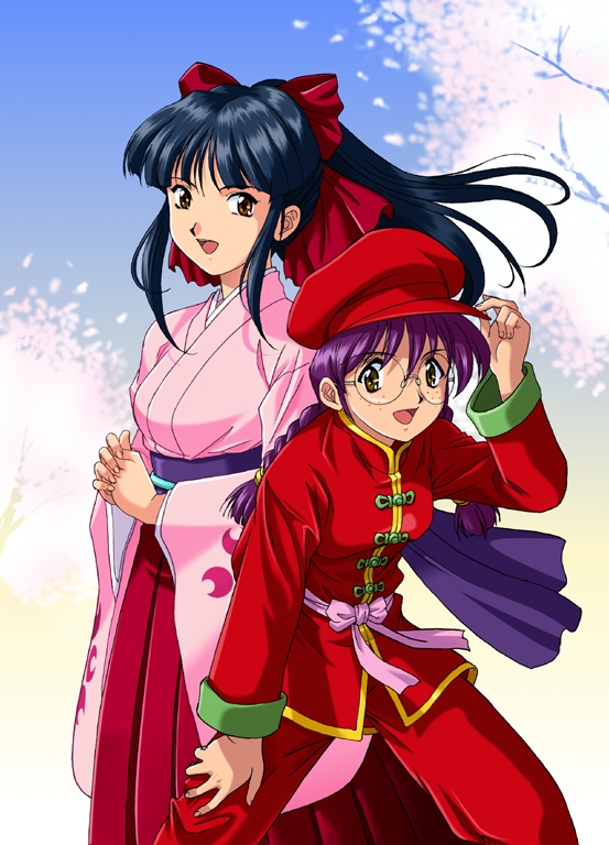 shinguuji sakura and ri kouran (sakura taisen and 1 more) drawn by yamaguchi_yasushi