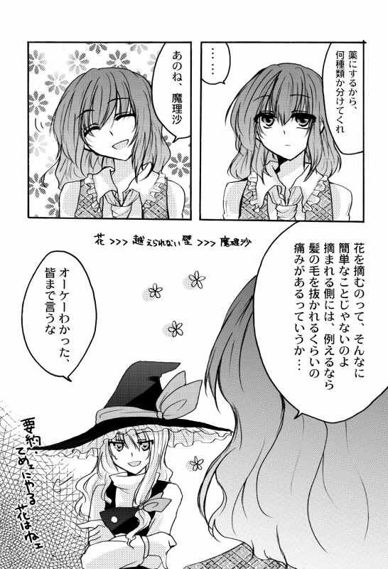 kirisame marisa and kazami yuuka (touhou) drawn by hiyori7
