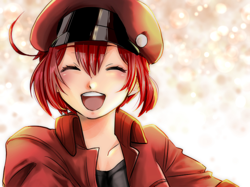 red blood cell and ae-3803 (hataraku saibou) drawn by azmaruu