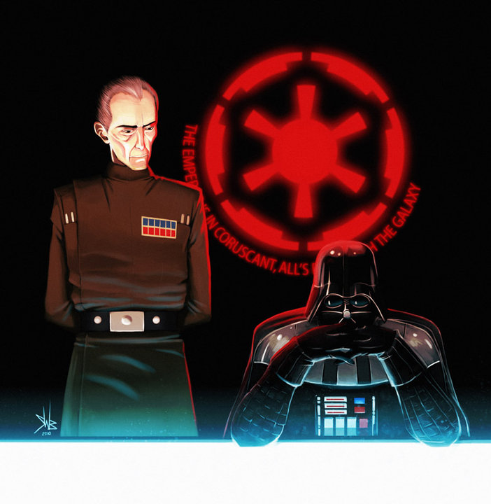 ikari gendou, darth vader, fuyutsuki kouzou, and grand moff tarkin (neon genesis evangelion and 1 more) drawn by roguetwo