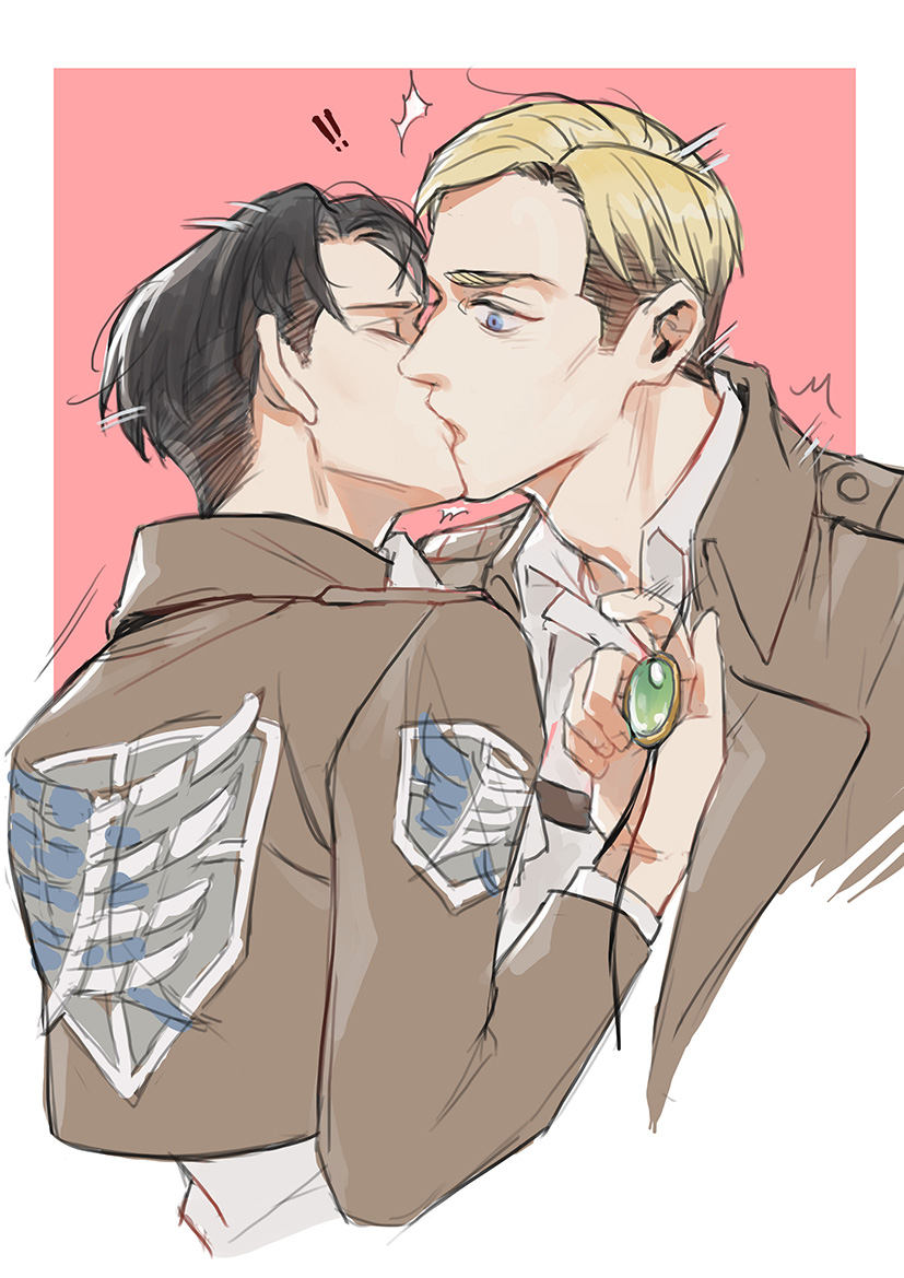 levi and erwin smith (shingeki no kyojin) drawn by luckytea_777