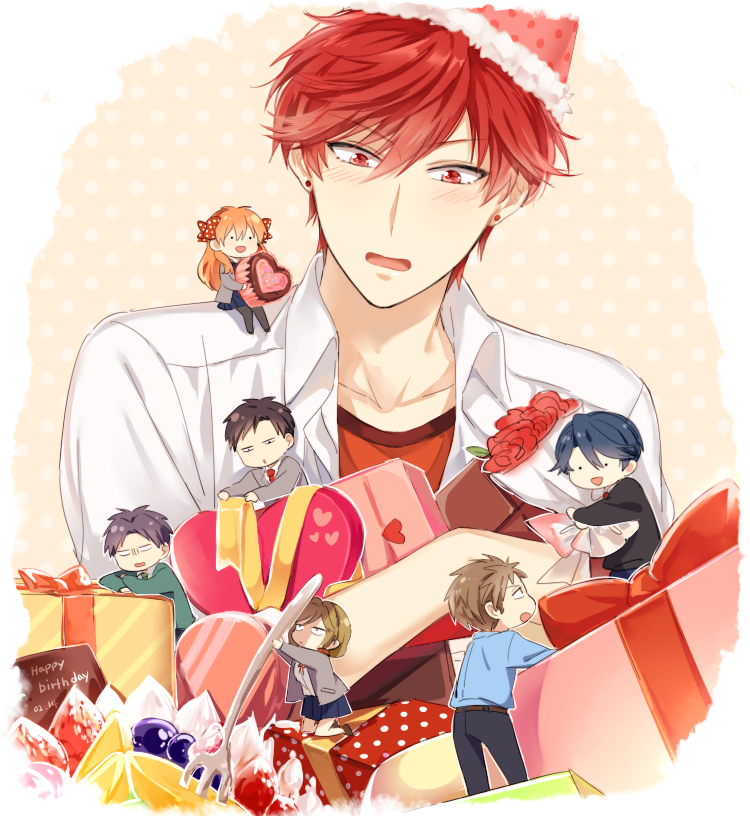 sakura chiyo, kashima yuu, nozaki umetarou, hori masayuki, mikoshiba mikoto, and 2 more (gekkan shoujo nozaki-kun) drawn by mery_(yangmalgage)