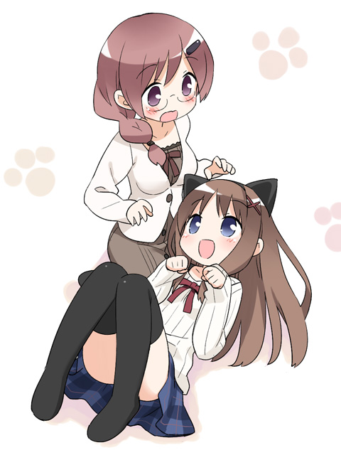 kitajima kaede and kitajima sara (sono hanabira ni kuchizuke wo) drawn by kani_biimu