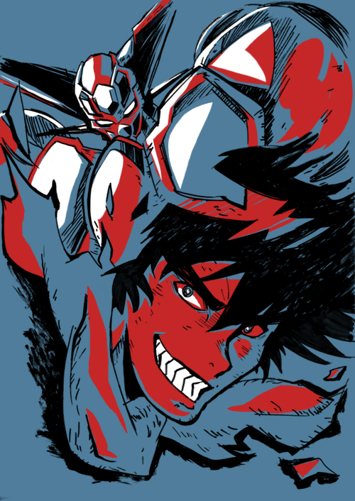 nagare ryoma and getter-1 (getter robo and 1 more) drawn by nihon