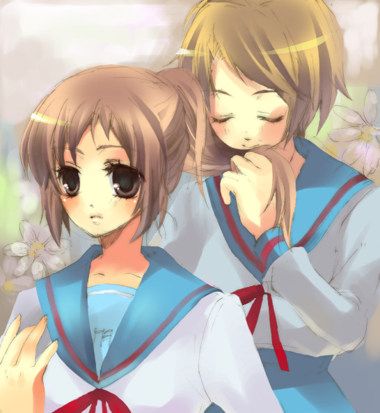 kyonko and koizumi itsuki (suzumiya haruhi no yuuutsu) drawn by gonda_hara