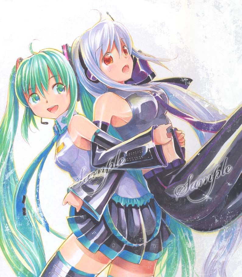 hatsune miku and yowane haku (vocaloid) drawn by mayo_riyo