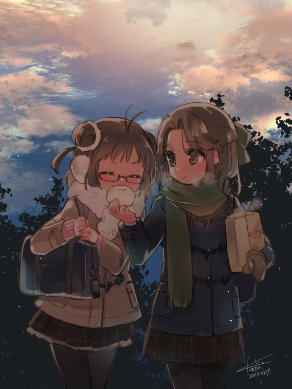 naka and jintsuu (kantai collection) drawn by koruri