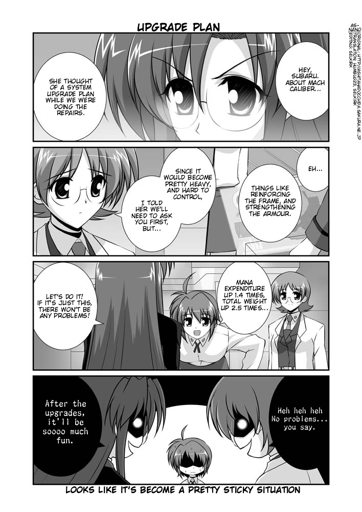subaru nakajima, shario finieno, and mariel atenza (lyrical nanoha and 1 more) drawn by mikage_takashi
