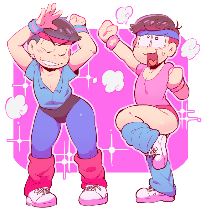 matsuno karamatsu and matsuno todomatsu (osomatsu and 1 more) drawn by sanjiro_(tenshin_anman)