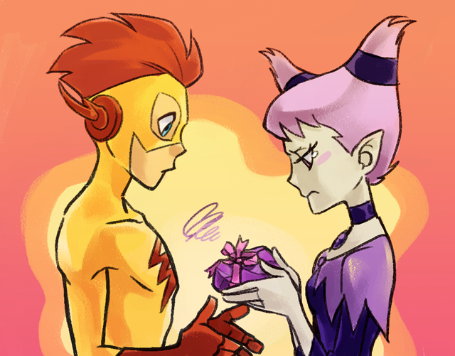 jinx, wally west, and kid flash (dc comics and 2 more) drawn by sen_(sen69)