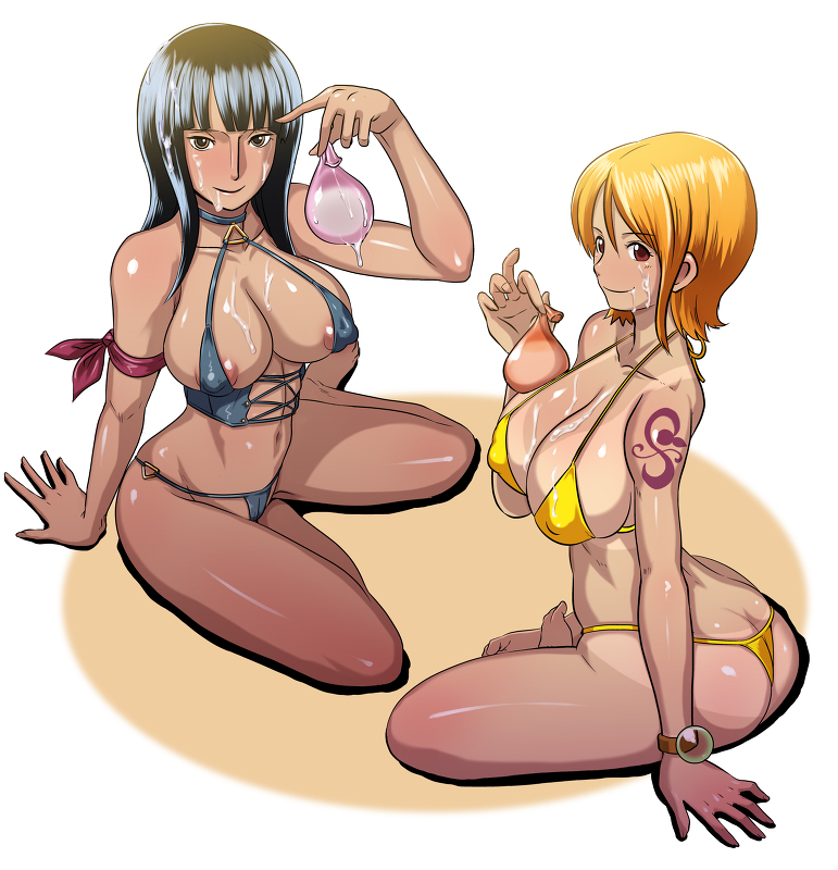 nami and nico robin (one piece) drawn by butcha-u