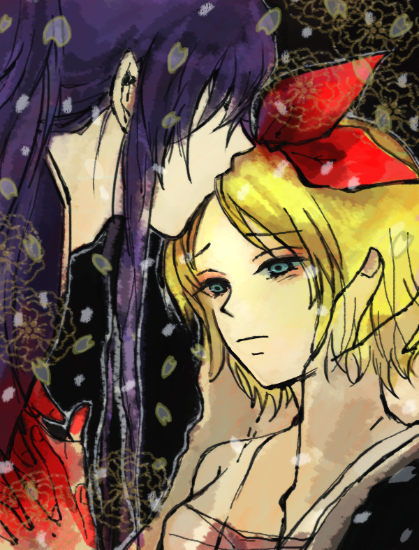 kagamine rin and kamui gakupo (vocaloid and 1 more) drawn by nia_(four_winds)