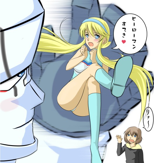 lina davis, joey jones, and heroman (heroman) drawn by tecchi_(reichel)