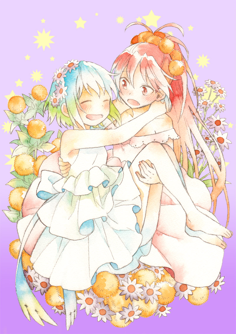 miki sayaka and sakura kyoko (mahou shoujo madoka magica) drawn by rocni