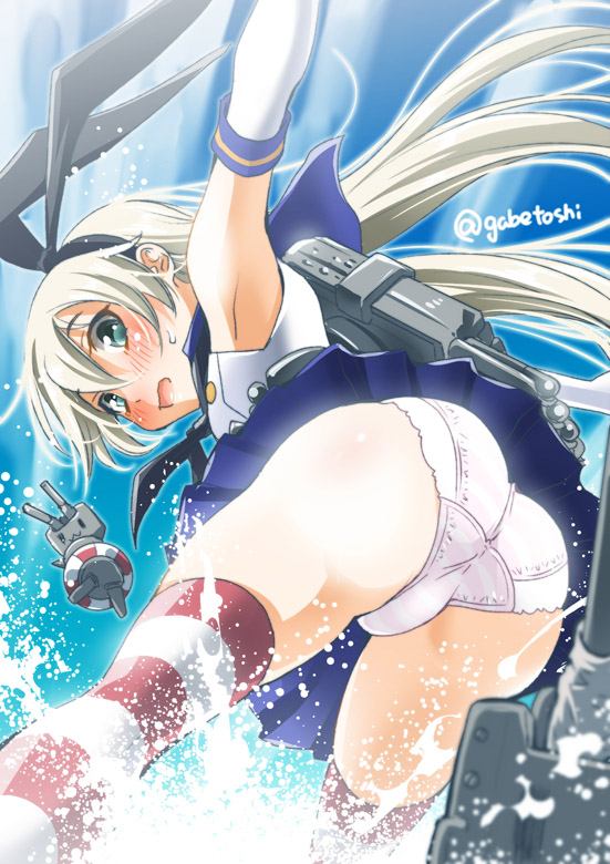 shimakaze and rensouhou-chan (kantai collection) drawn by sogabe_toshinori