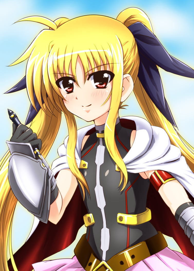fate testarossa and bardiche (lyrical nanoha and 3 more) drawn by diesel-turbo