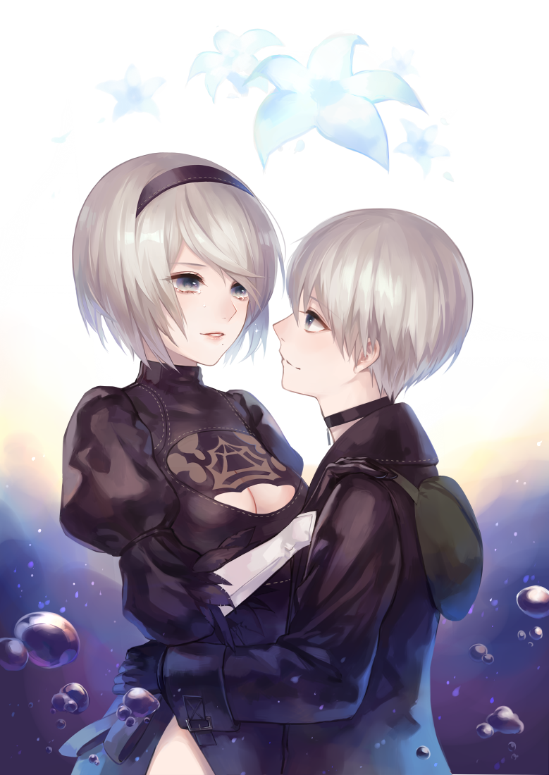 2b and 9s (nier and 1 more) drawn by zek_(zecola)