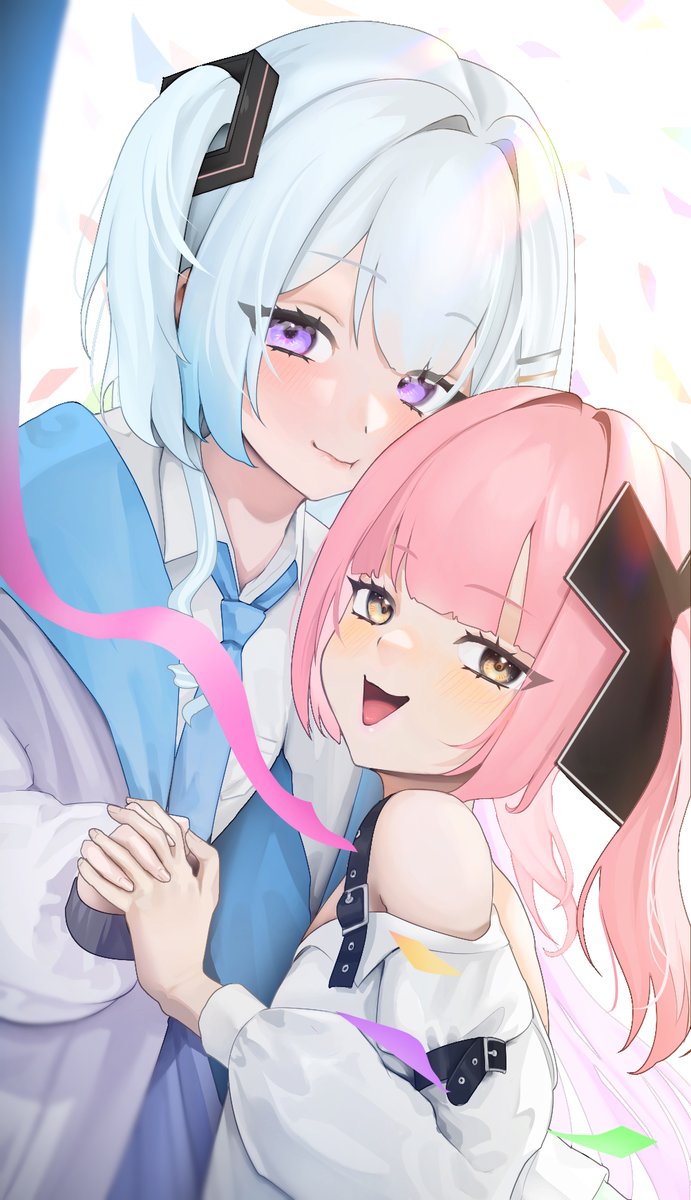okamoto nagi and yutori peke (vshojo) drawn by shio_bd