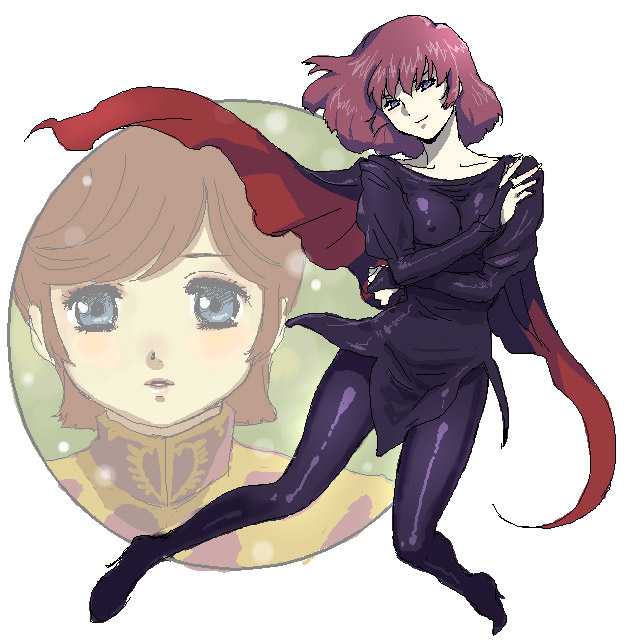 haman karn and mineva lao zabi (gundam and 1 more) drawn by mizuhara_aki