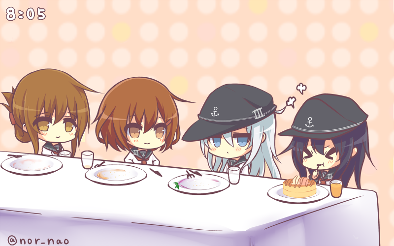 hibiki, inazuma, ikazuchi, and akatsuki (kantai collection) drawn by nor_nao
