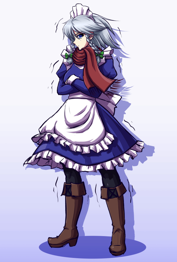izayoi sakuya (touhou and 1 more) drawn by mazume